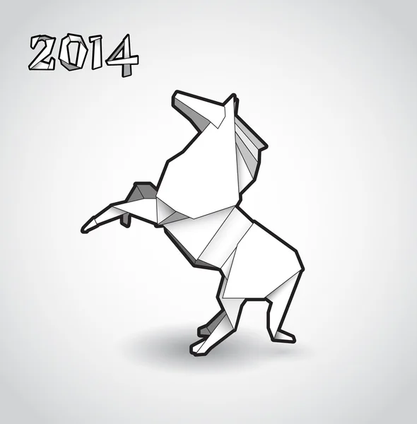 Origami oriental Año nuevo caballo . — Vector de stock