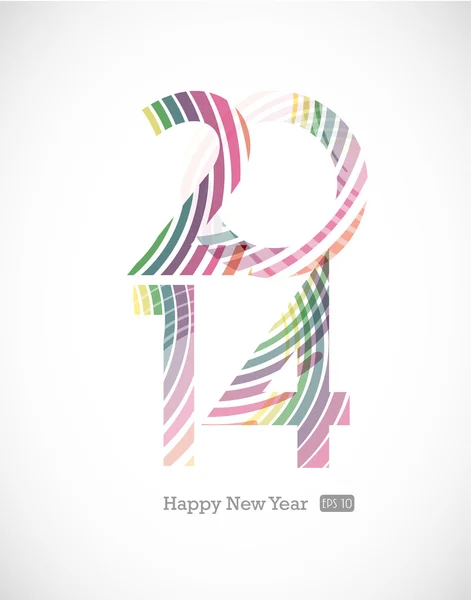 2014 and Happy New Year — Stock Vector