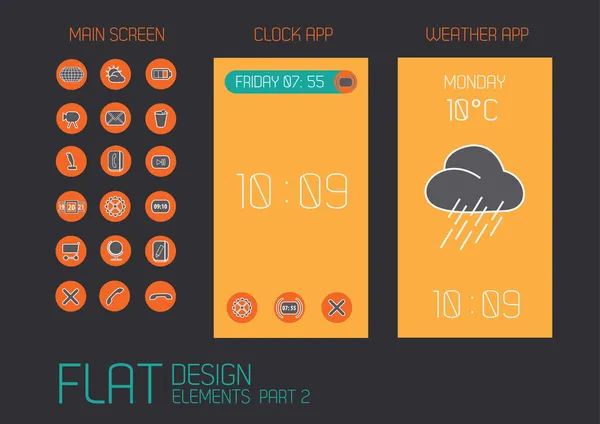 Platt designmall för mobila enheter - vektor illustration — Stock vektor