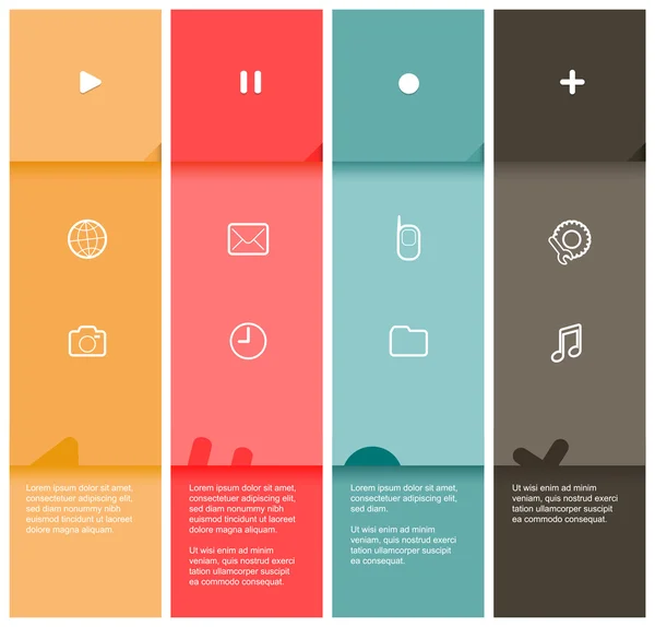 フラットなデザインの 4 色のストライプのテンプレート - ベクトル イラスト — ストックベクタ