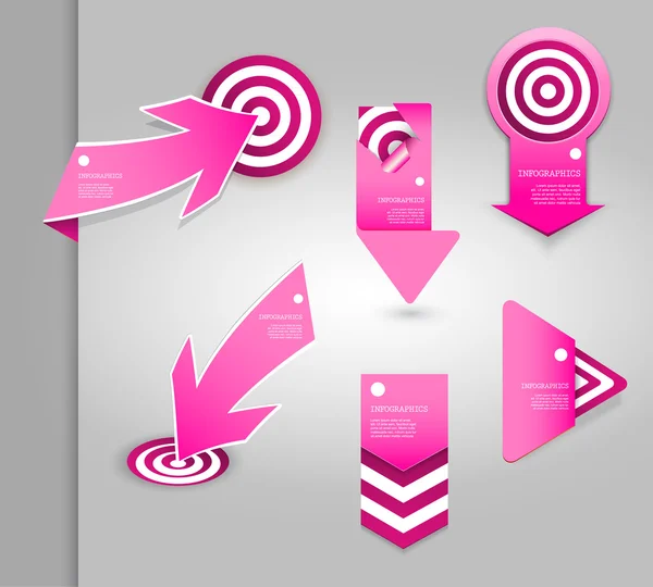 Ensemble d'étiquettes roses pour une grande variété d'utilisation . — Image vectorielle