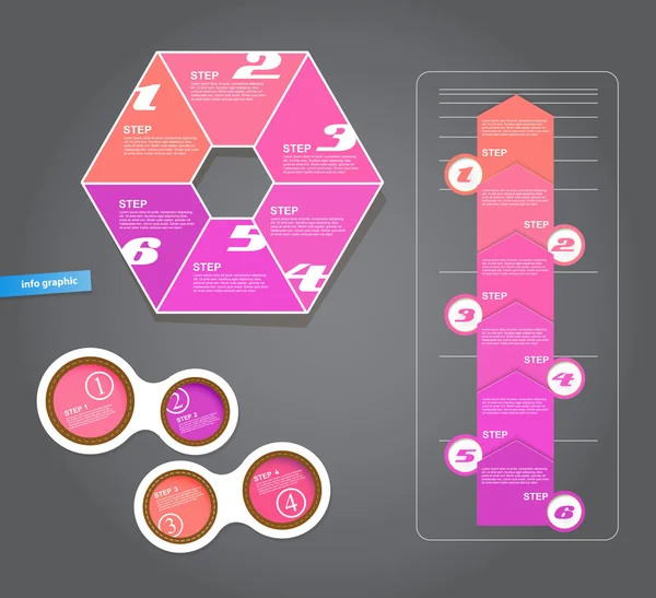 Set roze etiketten voor grote verscheidenheid van gebruik. — Stockvector