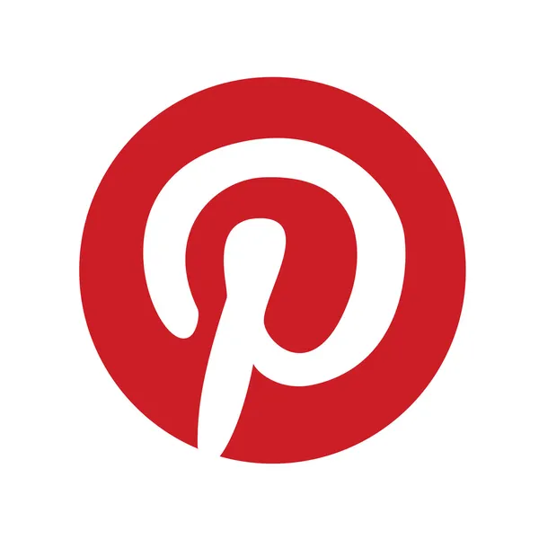 Oryginalny czerwony ikona sieci Web Pinterest — Wektor stockowy