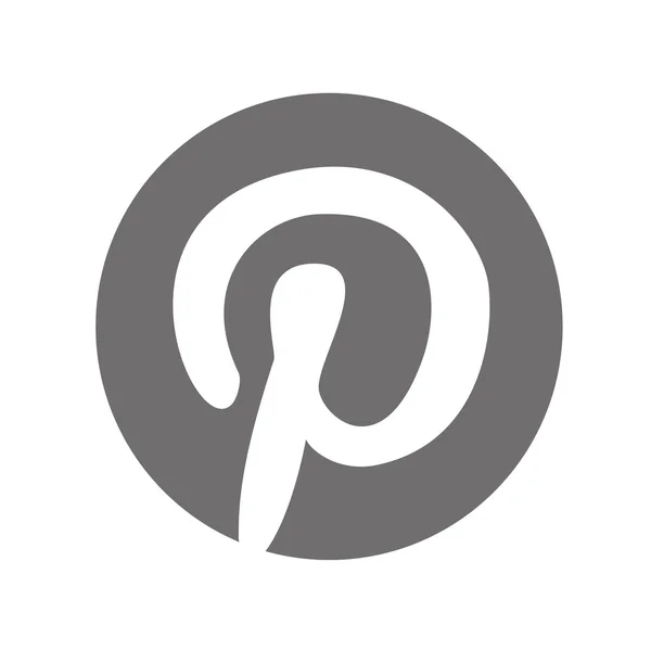 원래 회색 Pinterest 웹 아이콘 — 스톡 벡터