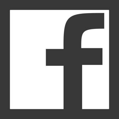 Modern siyah ve beyaz Facebook simgesi