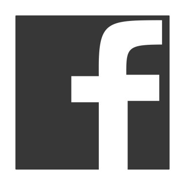 Modern siyah ve beyaz Facebook simgesi