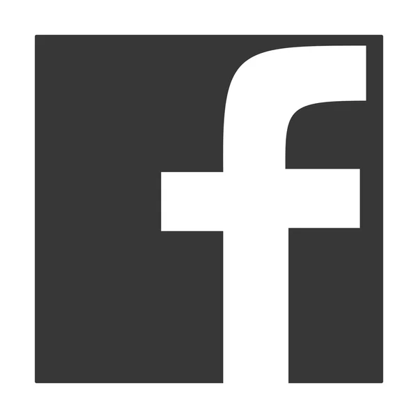 Icona Facebook moderna in bianco e nero — Vettoriale Stock