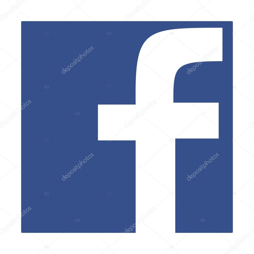 Prague, Czech Republic - May 29, 2015. Original facebook icon, new blue modern style, single letter f