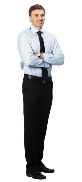 Hombre de negocios sonriente, sobre blanco — Foto de Stock