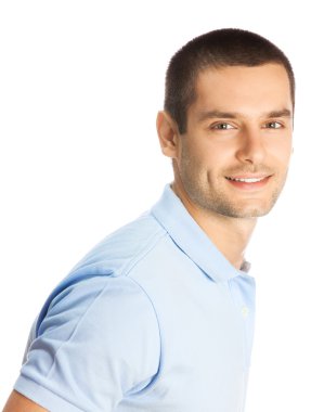 neşeli genç adam, beyaz