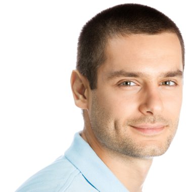 neşeli genç adam, beyaz