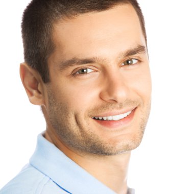 neşeli genç adam, beyaz