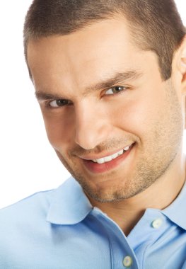 neşeli genç adam, beyaz