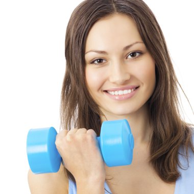 genç kadın izole dumbbell ile egzersiz