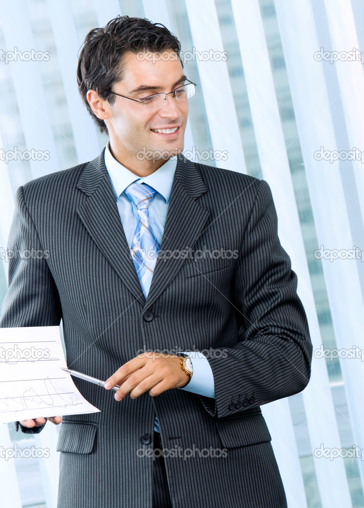 Businessman at meeting, seminar or training