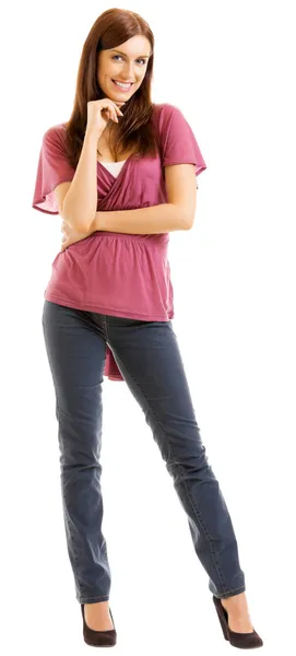 Hermosa mujer de negocios, sobre blanco — Foto de Stock