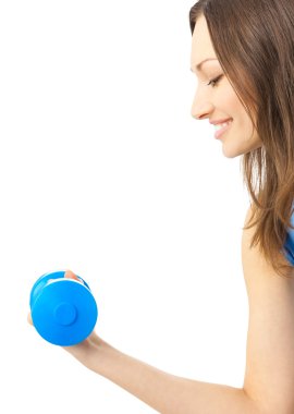 genç kadın izole dumbbell ile egzersiz