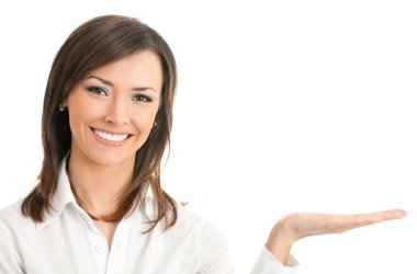 gösterilen, üzerinde beyaz izole işkadını