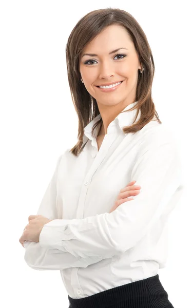 Retrato de jovem feliz sorridente empresária — Fotografia de Stock