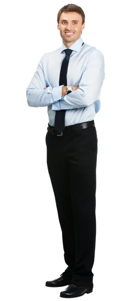 Smiling businessman, over white — Stock Photo, Image