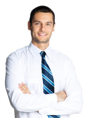young happy smiling business man clipart