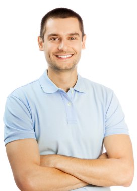 Cheerful young man, over white clipart