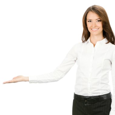 iş kadını izole bir şeyler gösteriyor