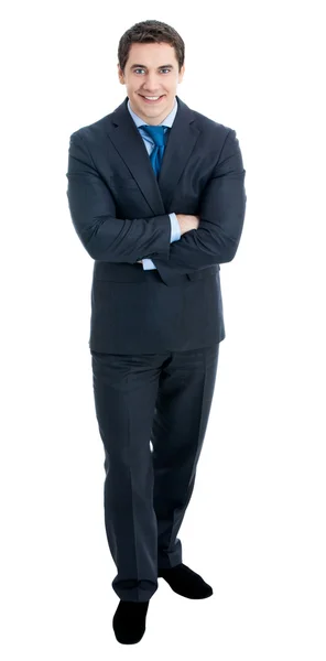 Hombre de negocios sonriente, sobre blanco — Foto de Stock