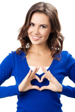 izole kalp simgesi hareket gösteren kadın