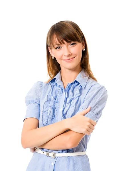 Retrato de feliz mujer de negocios sonriente, aislado —  Fotos de Stock