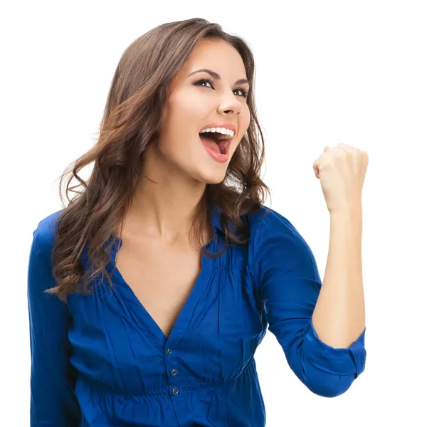 mutlu el iş kadını, beyaz