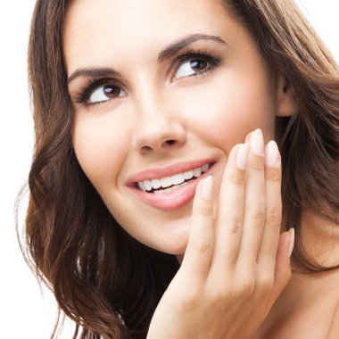 dokunmadan kadın deri veya krem, uygulama izole