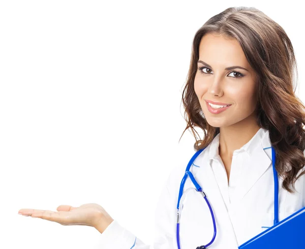 Doctor showing something, isolated — Stock Photo, Image