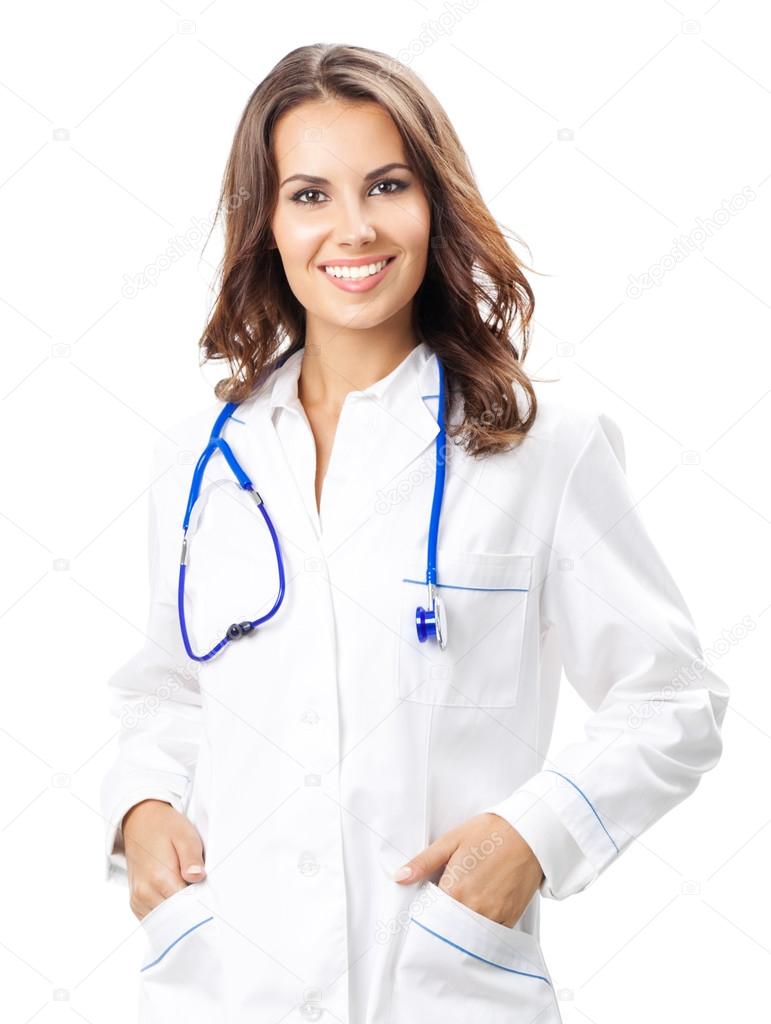 Young female doctor, isolated