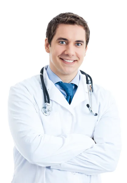 Happy smiling doctor, isolated — Stock Photo, Image