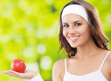 Kadın Fitness Giyim apple ile açık havada