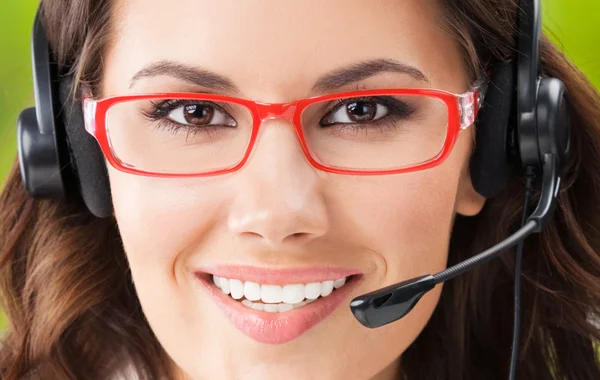 Operador de telefonía de soporte en auriculares —  Fotos de Stock