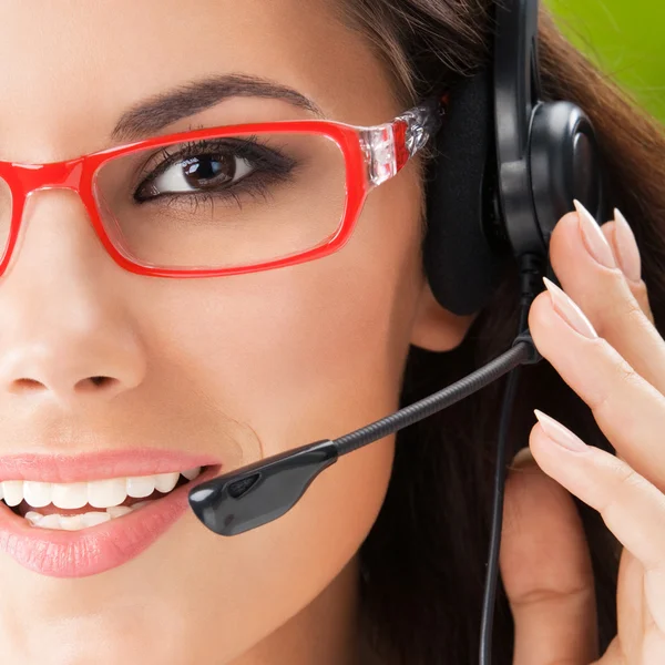 Operador de telefonía de soporte en auriculares — Foto de Stock