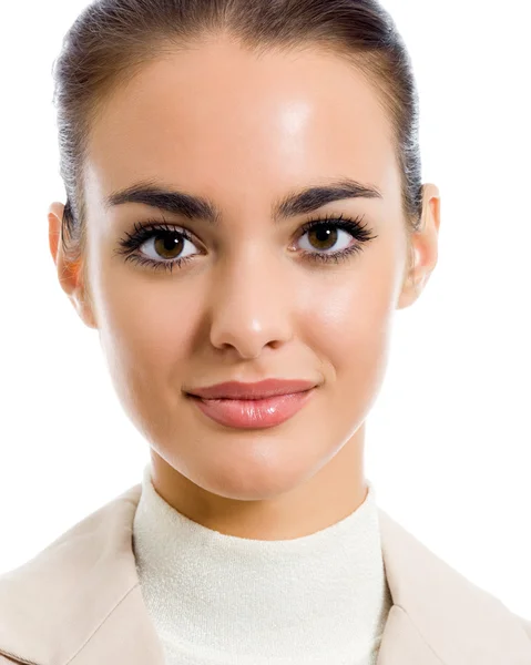 Portrait of smiling business woman, isolated — Stock Photo, Image