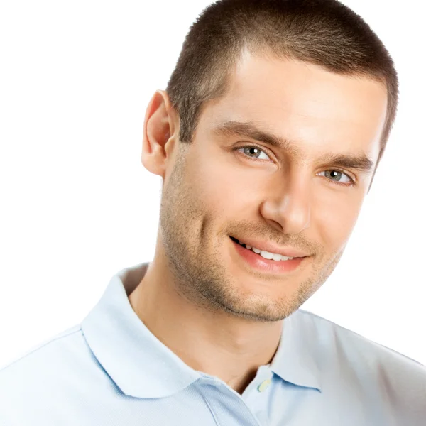 Retrato de homem sorridente feliz, isolado — Fotografia de Stock