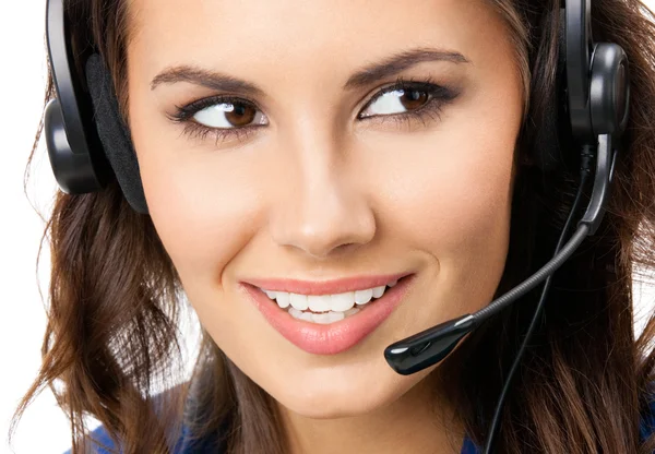 Support phone operator in headset, isolated Stock Picture