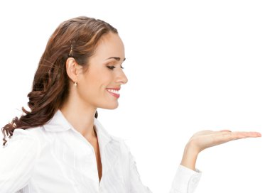 gösterilen, üzerinde beyaz izole işkadını