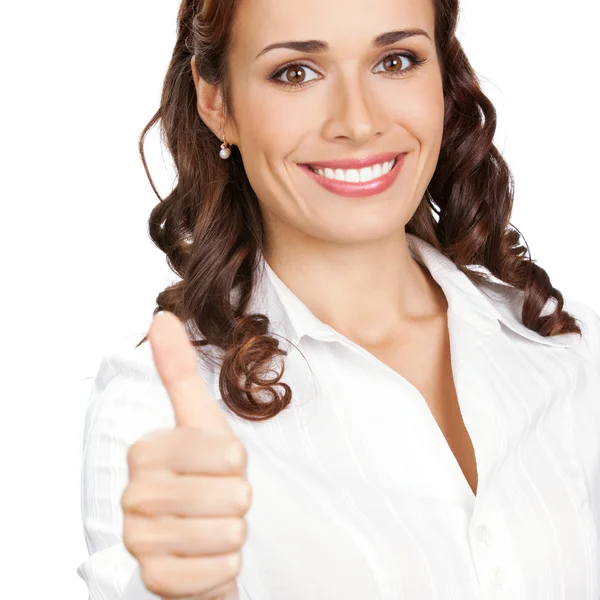 başparmak yukarıya beyaz üzerine bir jest kadın