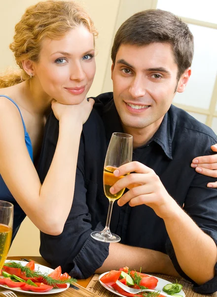 Cheerful couple with champagne Royalty Free Stock Photos