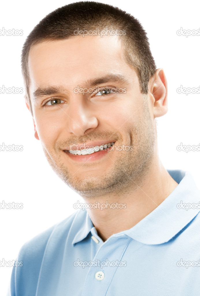 Portrait of happy smiling man, isolated