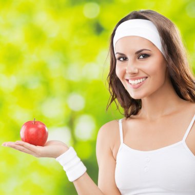 Kadın Fitness Giyim apple ile açık havada
