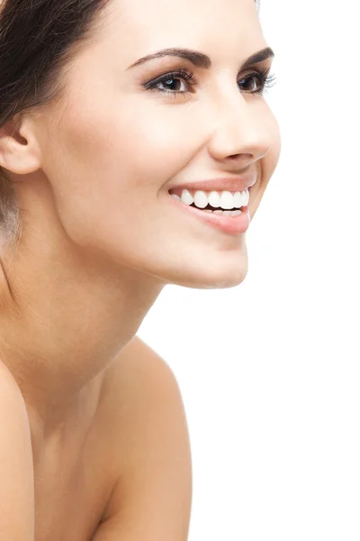 Retrato de mujer hermosa, sobre blanco — Foto de Stock