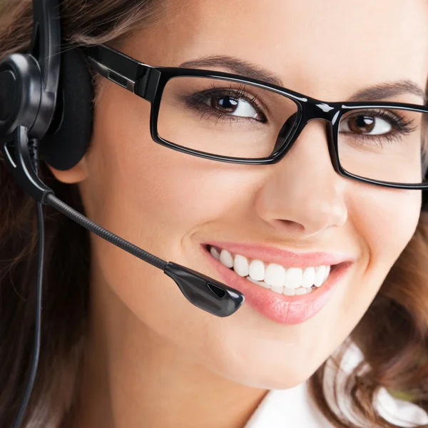 Support telefoon operator in hoofdtelefoon — Stockfoto