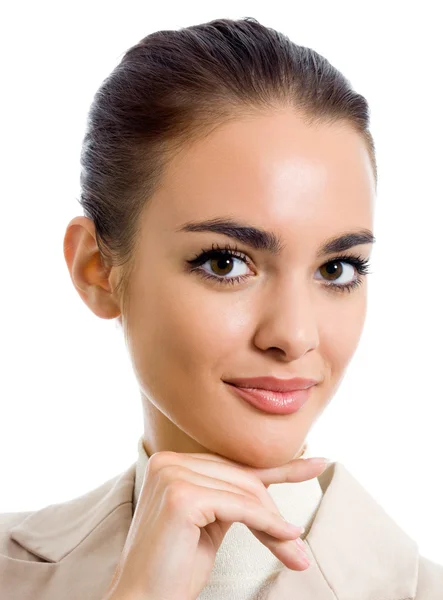 Retrato de una mujer de negocios sonriente, aislada — Foto de Stock