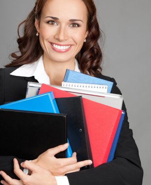 iş kadını ile ağıl, gri